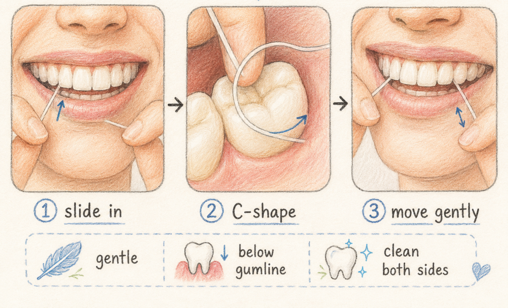 Flossing Near the Gum Line