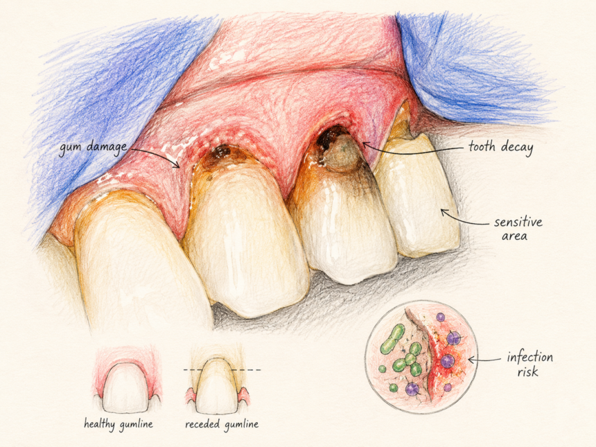 Gum Line Cavity Causes Signs
